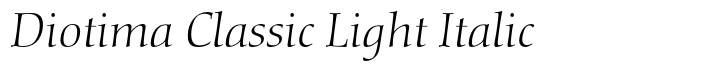 Diotima Classic Pro Light Italic
